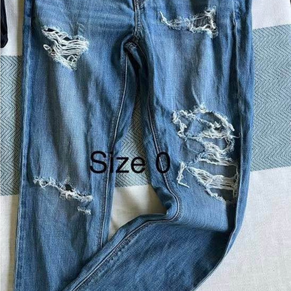 Distressed Blue Jeans